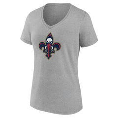New Orleans Pelicans Women's Alternate Logo V-Neck T-Shirt - Heather Gray shop