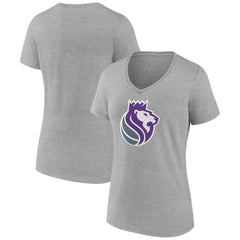 Sacramento Kings Women's Alternate Logo V-Neck T-Shirt - Heather Gray for sale