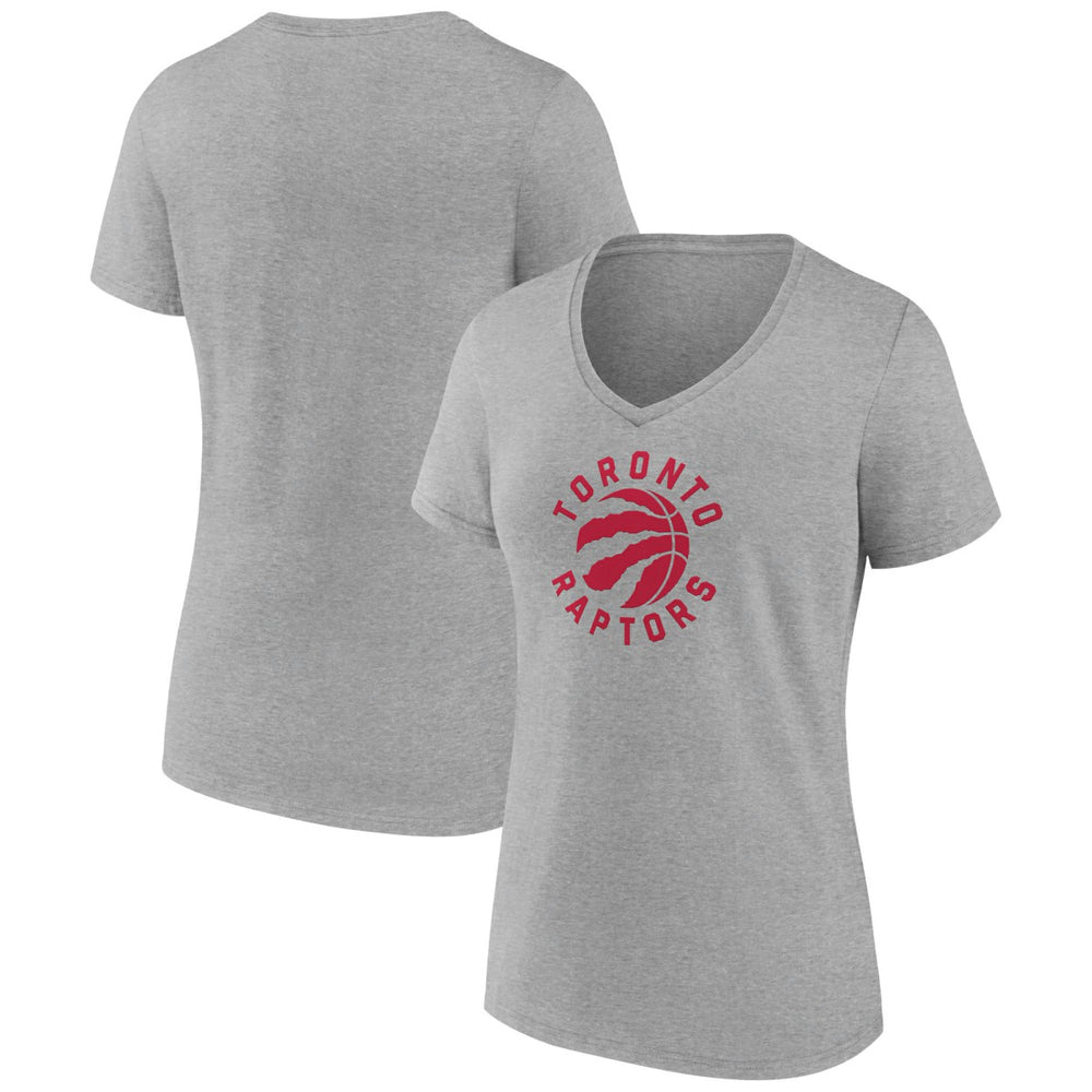 Toronto Raptors Women's Alternate Logo V-Neck T-Shirt - Heather Gray sale