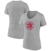 Toronto Raptors Women's Alternate Logo V-Neck T-Shirt - Heather Gray sale