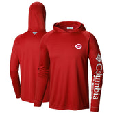 Cincinnati Reds Terminal Tackle Long Sleeve Hoodie T-Shirt Red