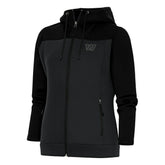 Washington Commanders Antigua Women's Tonal Logo Protect Full-Zip Hoodie Jacket - Black/Charcoal on sale