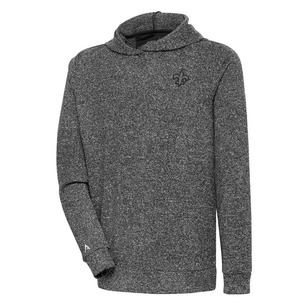 New Orleans Saints Antigua Tonal Logo Absolute Pullover Hoodie - Heather Black cheap