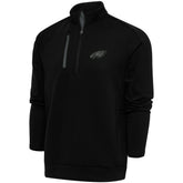 Philadelphia Eagles Antigua Tonal Logo Generation Quarter-Zip Pullover Top - Black discount