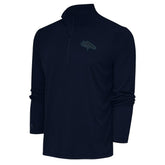 Denver Broncos Antigua Tonal Logo Tribute Quarter-Zip Pullover Top - Navy on sale