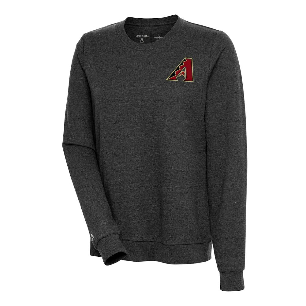 Arizona Diamondbacks Antigua Women's Action Crewneck Pullover Sweatshirt Heather Black