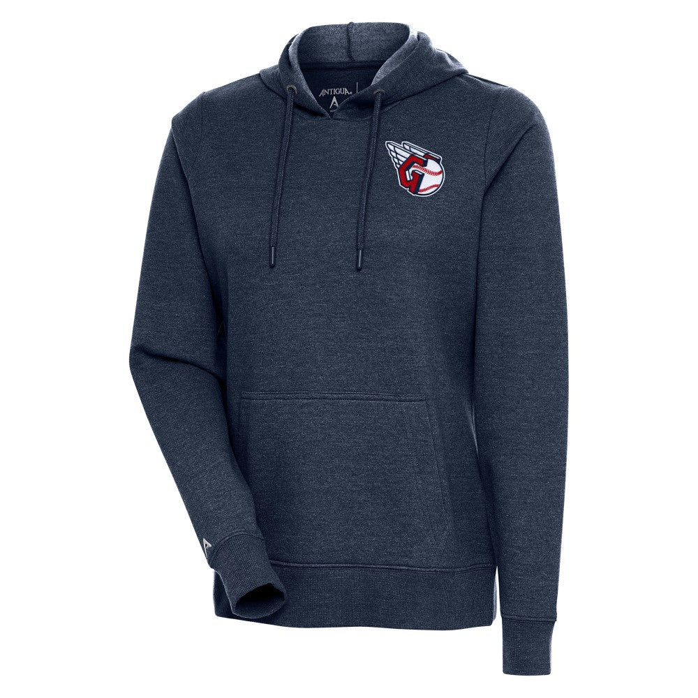 Cleveland Guardians Antigua Women's Action Pullover Hoodie Heather Navy