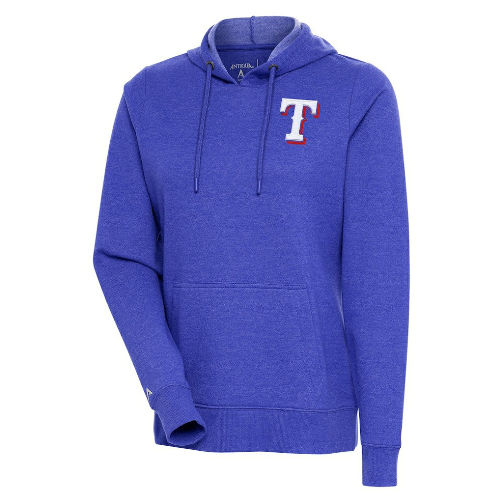 Texas Rangers Antigua Women's Action Pullover Hoodie Heather Royal