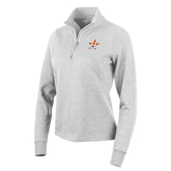 Houston Astros Antigua Women's Action Quarter-Zip Pullover Sweatshirt Heather Gray