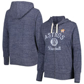 Houston Astros Touch Women's Training Camp Tri-Blend Lightweight Full-Zip Hoodie Heather Navy
