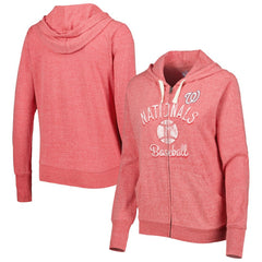 Washington Nationals Touch Women's Training Camp Tri-Blend Lightweight Full-Zip Hoodie Red