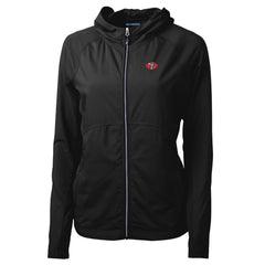 San Francisco 49ers Cutter & Buck Women's Throwback Logo Adapt Eco Knit Hybrid Recycled Full-Zip Hoodie - Black for sale