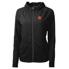 Cincinnati Bengals Cutter & Buck Women's Throwback Logo Adapt Eco Knit Hybrid Recycled Full-Zip Hoodie - Black cheap