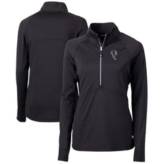 Atlanta Falcons Cutter & Buck Women's Throwback Logo Adapt Eco Knit Stretch Recycled Half-Zip Pullover Top - Black on sale