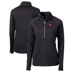 San Francisco 49ers Cutter & Buck Women's Throwback Logo Adapt Eco Knit Stretch Recycled Half-Zip Pullover Top - Black online