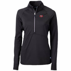 San Francisco 49ers Cutter & Buck Women's Throwback Logo Adapt Eco Knit Stretch Recycled Half-Zip Pullover Top - Black online