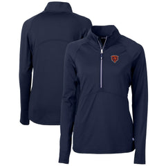 Chicago Bears Cutter & Buck Women's Throwback Logo Adapt Eco Knit Stretch Recycled Half-Zip Pullover Top - Navy outlet