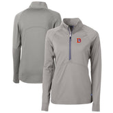 Denver Broncos Cutter & Buck Women's Throwback Logo Adapt Eco Knit Stretch Recycled Half-Zip Pullover Top - Gray discount