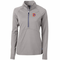 Denver Broncos Cutter & Buck Women's Throwback Logo Adapt Eco Knit Stretch Recycled Half-Zip Pullover Top - Gray discount