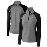 New Orleans Saints Cutter & Buck Women's Throwback Logo Forge Tonal Stripe Stretch Half-Zip Pullover Top - Black online