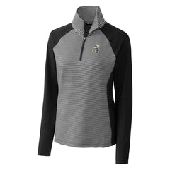 New Orleans Saints Cutter & Buck Women's Throwback Logo Forge Tonal Stripe Stretch Half-Zip Pullover Top - Black online