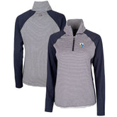 Los Angeles Chargers Cutter & Buck Women's Throwback Logo Forge Tonal Stripe Stretch Half-Zip Pullover Top - Navy online