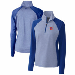 Denver Broncos Cutter & Buck Women's Throwback Logo Forge Tonal Stripe Stretch Half-Zip Pullover Top - Royal outlet