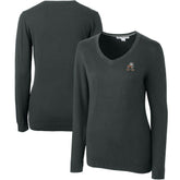 Cleveland Browns Cutter & Buck Women's Throwback Logo Lakemont Tri-Blend V-Neck Sweater - Heather Charcoal outlet