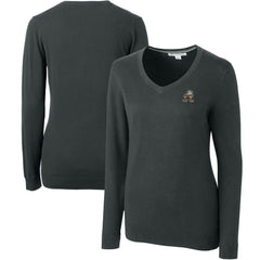 Cleveland Browns Cutter & Buck Women's Throwback Logo Lakemont Tri-Blend V-Neck Sweater - Heather Charcoal outlet