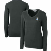 Detroit Lions Cutter & Buck Women's Throwback Logo Lakemont Tri-Blend V-Neck Sweater - Heather Charcoal sale