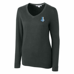 Detroit Lions Cutter & Buck Women's Throwback Logo Lakemont Tri-Blend V-Neck Sweater - Heather Charcoal sale