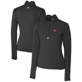 San Francisco 49ers Cutter & Buck Women's Throwback Logo Traverse Stretch Quarter-Zip Pullover Top - Black for sale