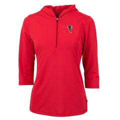 Atlanta Falcons Cutter & Buck Women's Throwback Logo Virtue Eco Pique 3/4 Sleeve Half-Zip Pullover Hoodie - Red cheap