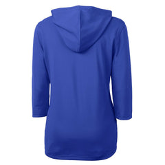 New England Patriots Cutter & Buck Women's Throwback Logo Virtue Eco Pique 3/4 Sleeve Half-Zip Pullover Hoodie - Royal cheap