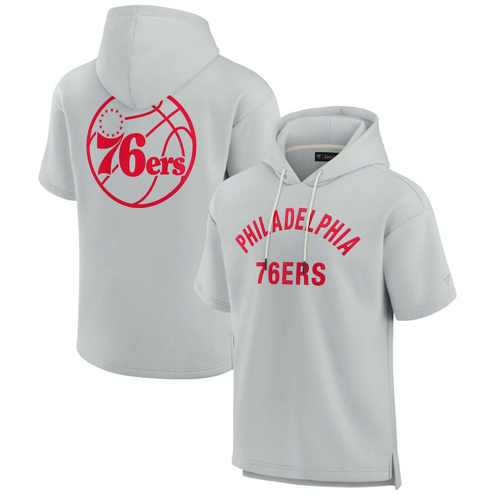 Philadelphia 76ers Unisex Elements Super Soft Fleece Short Sleeve Pullover Hoodie - Gray for sale