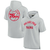 Philadelphia 76ers Unisex Elements Super Soft Fleece Short Sleeve Pullover Hoodie - Gray for sale