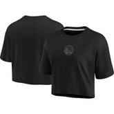 Golden State Warriors Women's Elements Super Soft Boxy Cropped T-Shirt sale - Black outlet