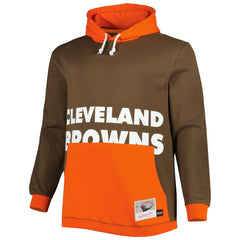 Cleveland Browns Big & Tall Big Face Pullover Hoodie - Brown/Orange outlet
