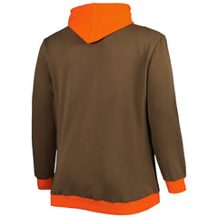 Cleveland Browns Big & Tall Big Face Pullover Hoodie - Brown/Orange outlet