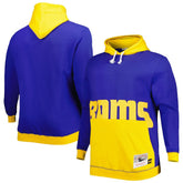 Los Angeles Rams Big & Tall Big Face Pullover Hoodie - Royal/Gold cheap