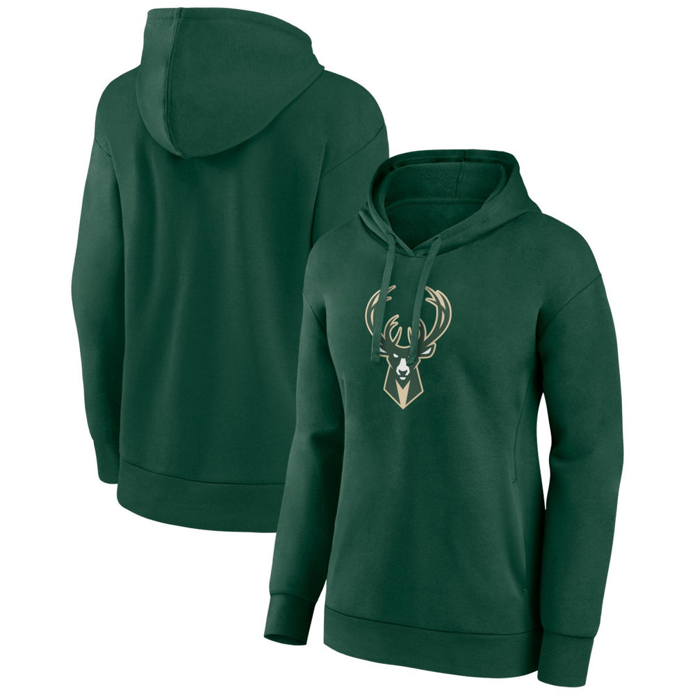 Milwaukee Bucks Women's Team Primary Logo Pullover Hoodie - Hunter Green outlet