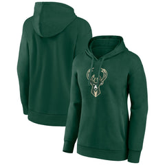 Milwaukee Bucks Women's Team Primary Logo Pullover Hoodie - Hunter Green outlet