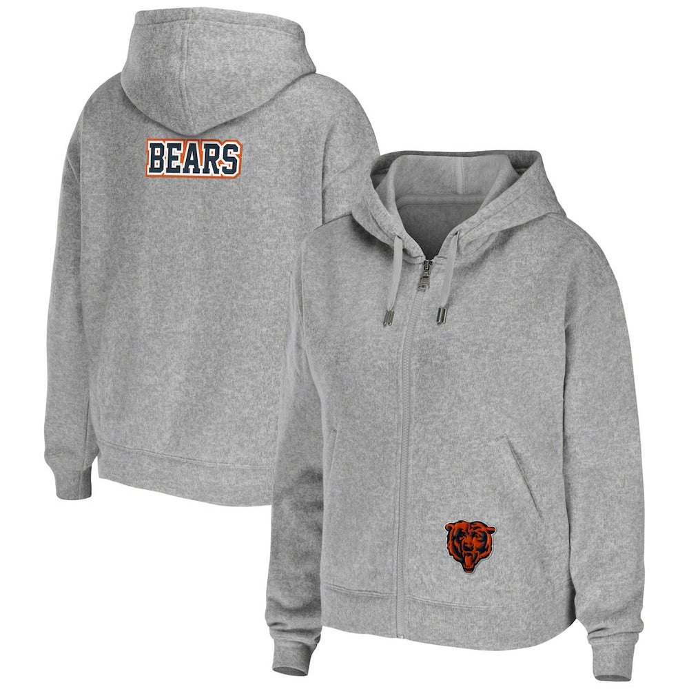 Chicago Bears WEAR by Erin Andrews Women's Team Full-Zip Hoodie - Heathered Gray online