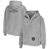 Las Vegas Raiders WEAR by Erin Andrews Women's Team Full-Zip Hoodie - Heathered Gray for sale