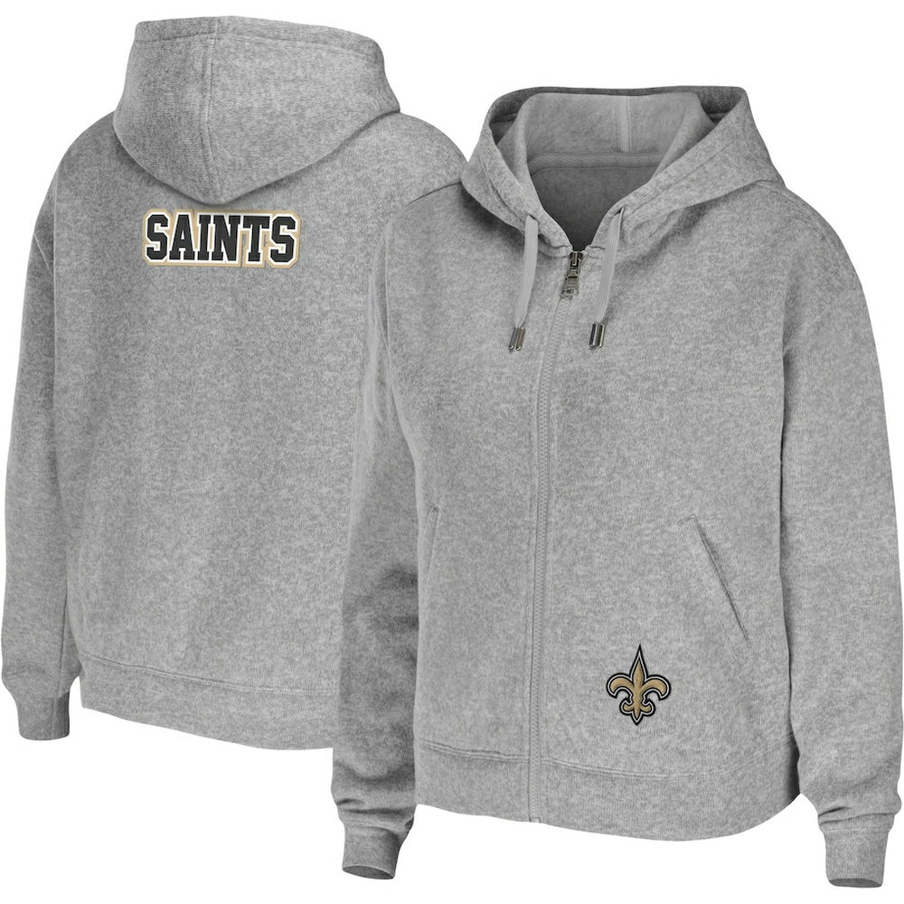 New Orleans Saints WEAR by Erin Andrews Women's Team Full-Zip Hoodie - Heathered Gray cheap