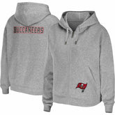 Tampa Bay Buccaneers WEAR by Erin Andrews Women's Team Full-Zip Hoodie - Heathered Gray for sale
