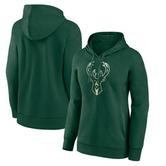 Milwaukee Bucks Women's Gradient Logo Pullover Hoodie - Hunter Green on sale