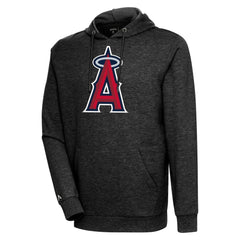 Los Angeles Angels Antigua Action Pullover Hoodie Heather Black