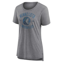 Minnesota Timberwolves Women's Heritage Tri-Blend T-Shirt - Heather Gray discount