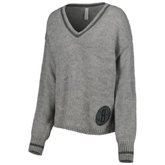 Brooklyn Nets Lusso Women's Scarletts Lantern Sleeve Tri-Blend V-Neck Pullover Sweater - Gray on sale